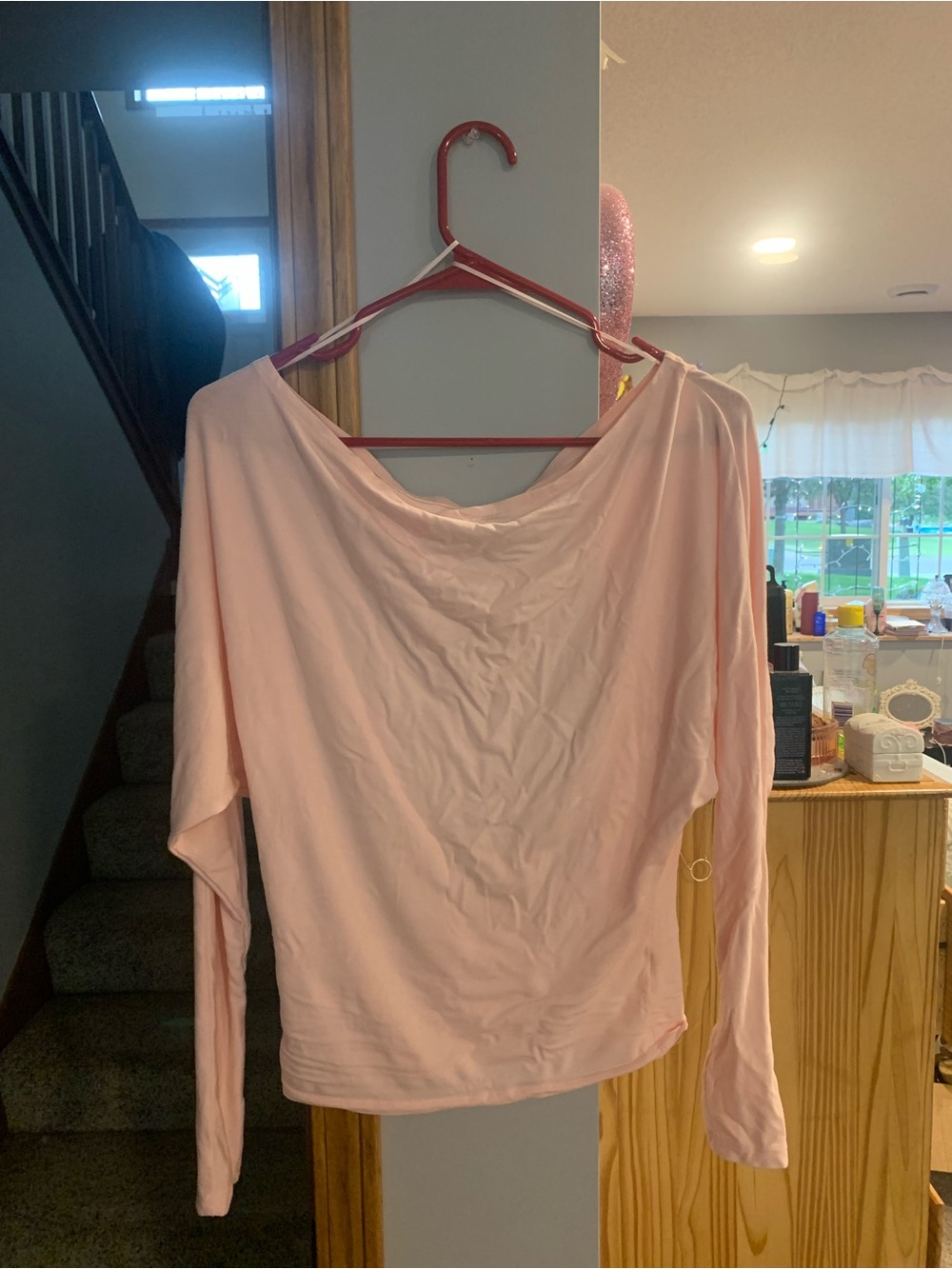 Wet seal baby pink off the shoulder top